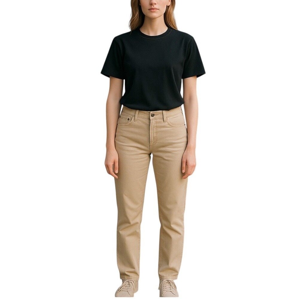 LOGG HM Jeans Womens 10 Tan Beige Straight Classic Everyday Boho Chic Minimalist